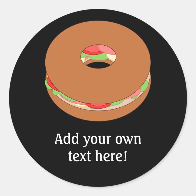 Pegatina Redonda Personalizar de este gráfico de Bagel (Anverso)