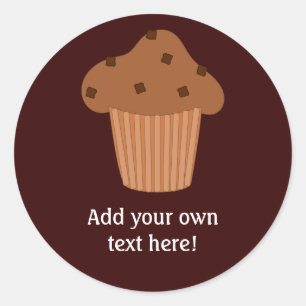 Pegatina Redonda Personalizar de este gráfico de Choc Chip Muffin