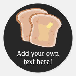 Pegatina Redonda Personalizar de este gráfico de tostadas con mante