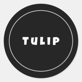 Pegatina Redonda Personalizar el nombre de la empresa en negro