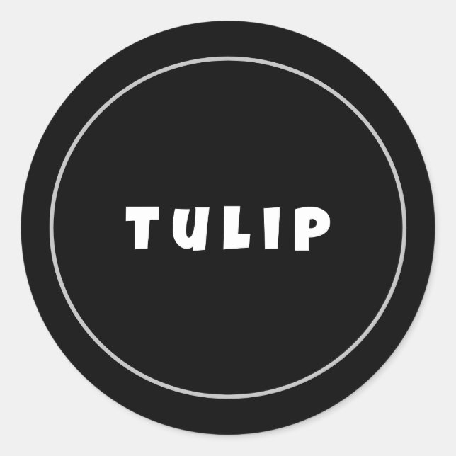 Pegatina Redonda Personalizar el nombre de la empresa en negro (Anverso)