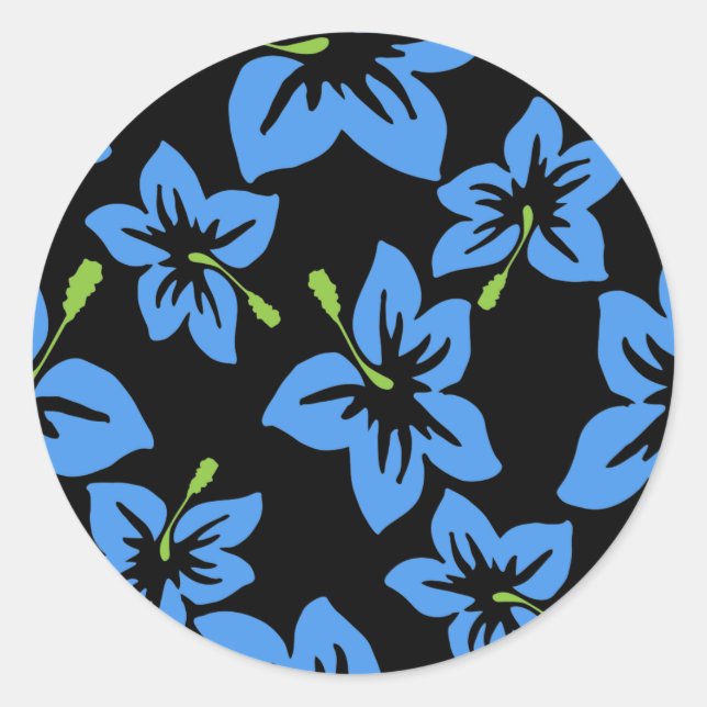 Pegatina Redonda Personalizar Guay Hawaii Flowers (Anverso)