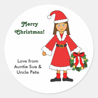 Pegatina Redonda Personalizar Me — Imagen de Navidades de corte (ch