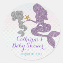 Personalizar Mermaid Baby Shower Sparkle Purple Ve