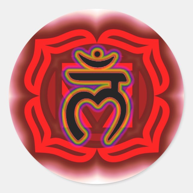 Pegatina Redonda Personalizar su propia Chakra Root Chakra (Anverso)
