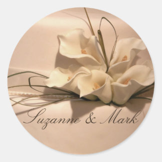 Pegatina Redonda Personalizar tu propia calla lily