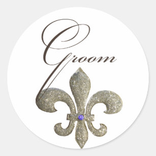 Pegatina Redonda Personalizar tu propio diseño Fleur-de-lis