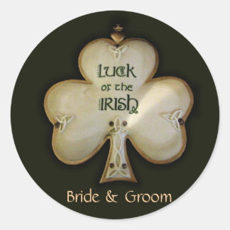 Pegatina Redonda Personalizar tus propios stickers de boda irlandes