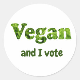 Pegatina Redonda Personalizar Vegan Activista Voter
