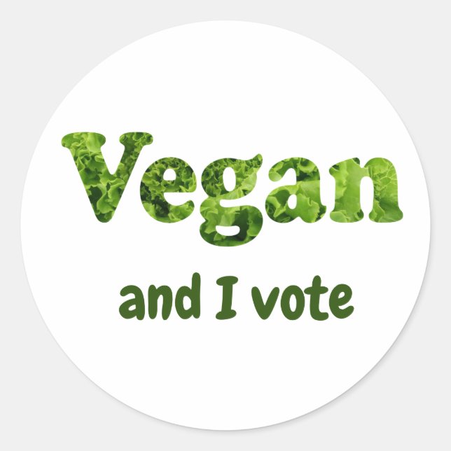 Pegatina Redonda Personalizar Vegan Activista Voter (Anverso)