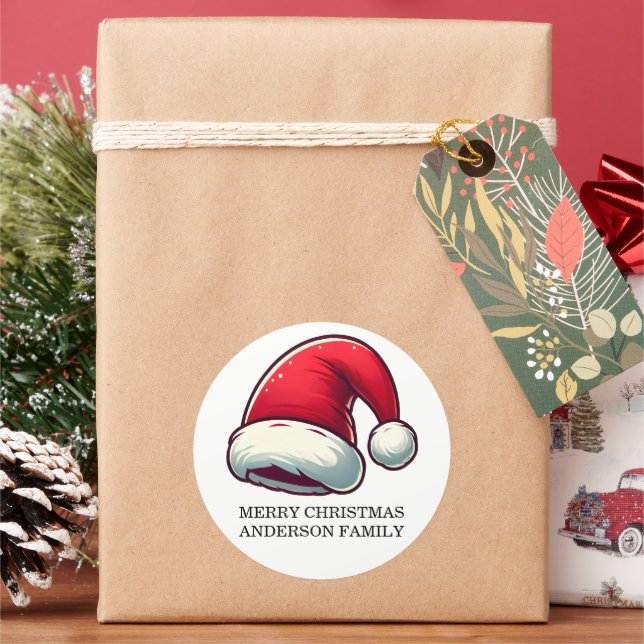 Pegatina Redonda Personalize Jolly Brain Warmer Greeting Card (Vacaciones)