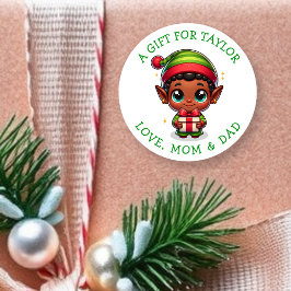 Pegatina Redonda Personalized a Gift for You Christmas Gift Tags 