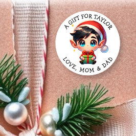 Pegatina Redonda Personalized a Gift for You Christmas Gift Tags 
