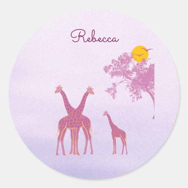 Pegatina Redonda Personalized African Safari  (Anverso)