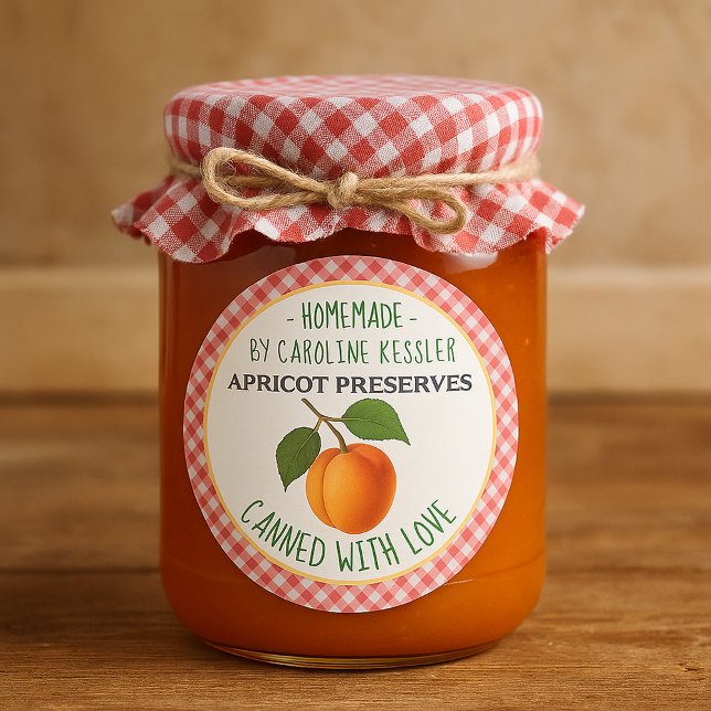 Pegatina Redonda Personalized Apricot Preserves Canning Label Sheet (Subido por el creador)