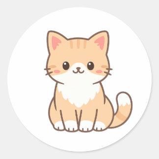 Pegatina Redonda Personalized Cute Cat Gift – Custom Pet Name Minim