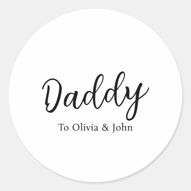 Pegatina Redonda Personalized Daddy (Anverso)