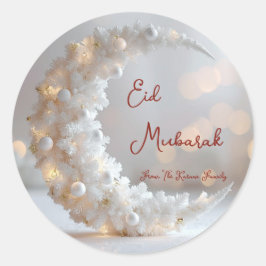 Pegatina Redonda Personalized Eid Mubarak Muslim modern 