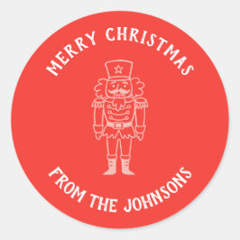 Pegatina Redonda Personalized Family Name Merry Christmas Prince