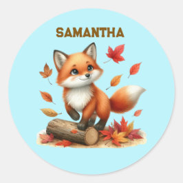 Pegatina Redonda Personalized Fox Stickers