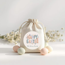 Pegatina Redonda Personalized Happy Easter Family Stickers