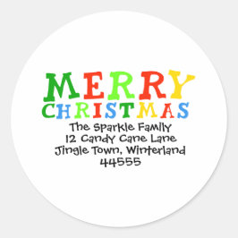 Pegatina Redonda Personalized Kids Christmas Sticker