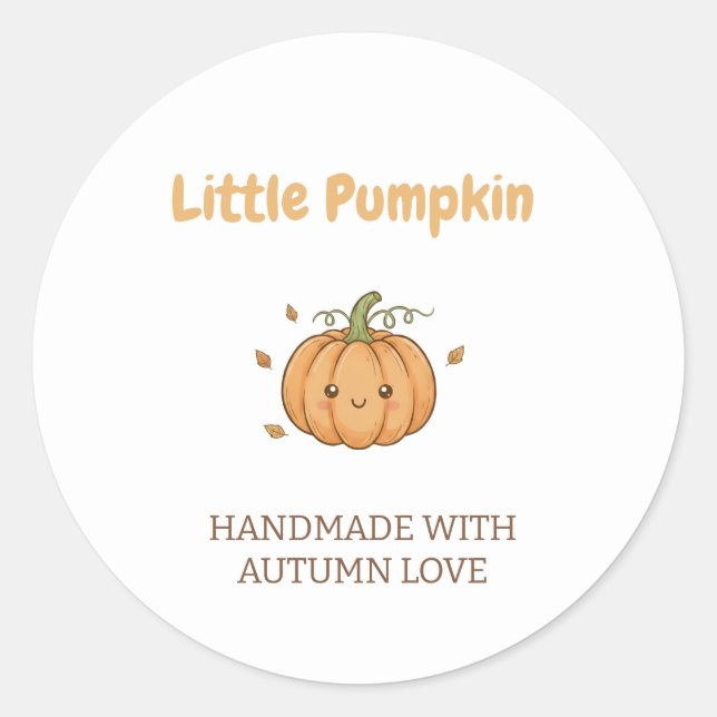 Pegatina Redonda Personalized Little Pumpkin Baby Blanket (Anverso)