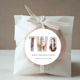 Pegatina Redonda Personalized Milestone Birthday Photo Stickers