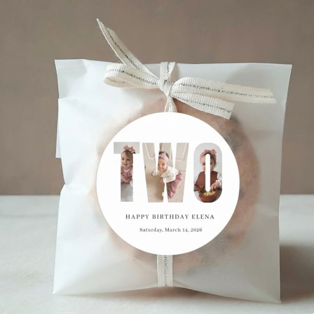 Pegatina Redonda Personalized Milestone Birthday Photo Stickers (Subido por el creador)