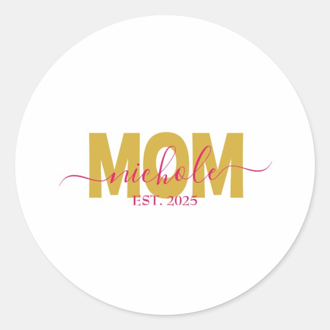 PEGATINA REDONDA PERSONALIZED MOM TO BE (Anverso)