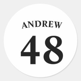 Pegatina Redonda Personalized name and Jersey number 