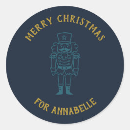 Pegatina Redonda Personalized Name Merry Christmas Prince