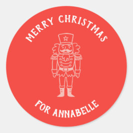 Pegatina Redonda Personalized Name Merry Christmas Prince