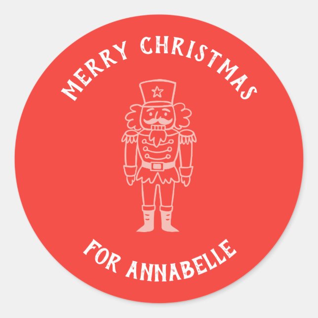 Pegatina Redonda Personalized Name Merry Christmas Prince (Anverso)