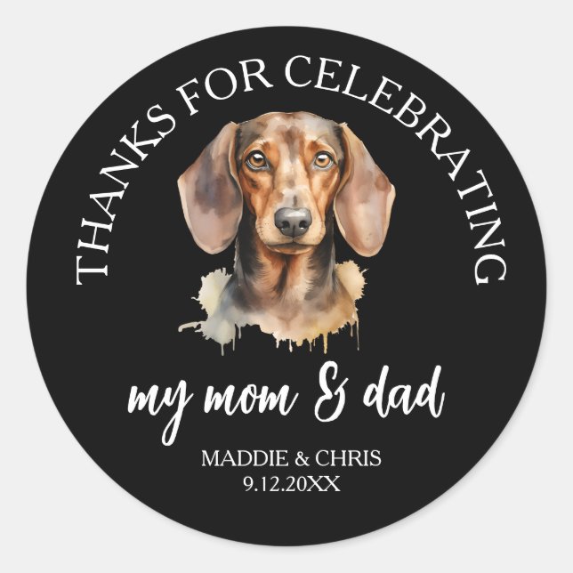 Pegatina Redonda Personalized Pet – Thanks Celebrating My Mom & dad (Anverso)