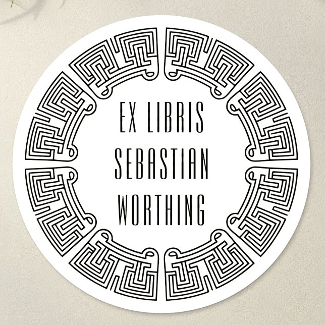 Pegatina Redonda Personalized Sci-Fi Maze Ex Libris Sticker (Subido por el creador)