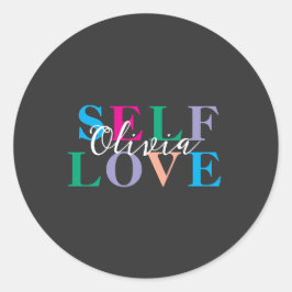 Pegatina Redonda Personalized Self love 