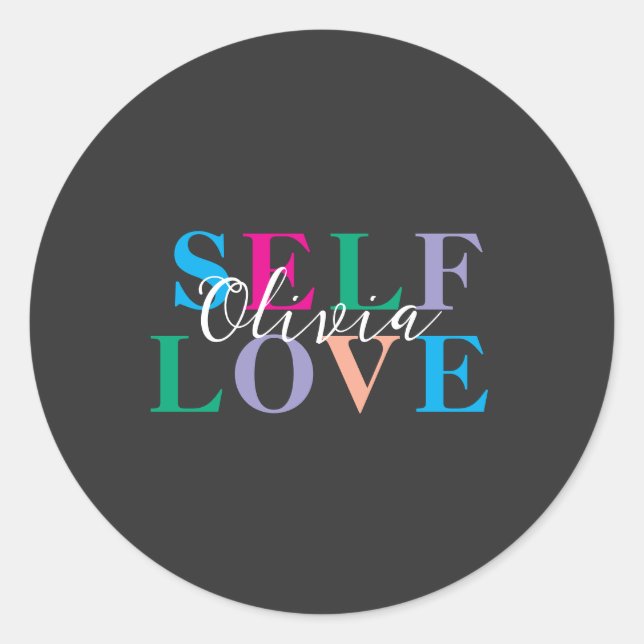 Pegatina Redonda Personalized Self love  (Anverso)