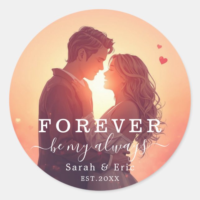 Pegatina Redonda Personalized Valentine’s Day Gift (Anverso)