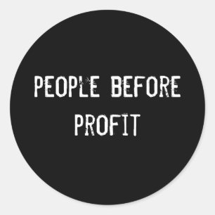 Pegatina Redonda personas antes de lucrar