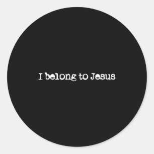 Pegatina Redonda Pertenezco a Jesús Creencia de Dios Frase Cristian