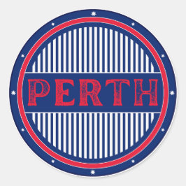 Pegatina Redonda Perth City Pride Emblem – Australian Identity