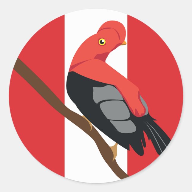 Pegatina Redonda Perú: Colón Andino de la Roca Tunki (Anverso)