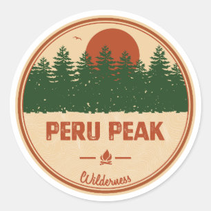 Pegatina Redonda Peru Peak Wilderness Vermont
