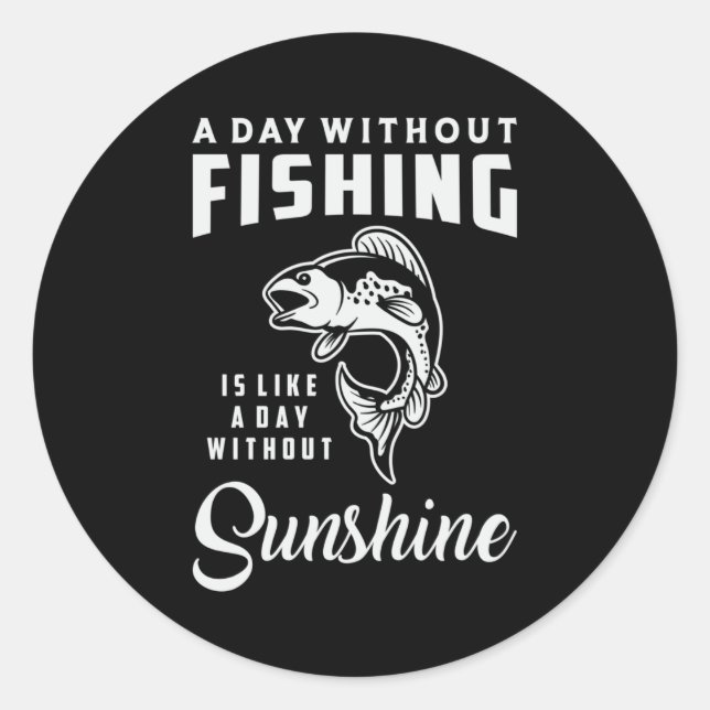 Pegatina Redonda Pesca Amor Pescador Pescador Pescado Gracioso Rega (Anverso)