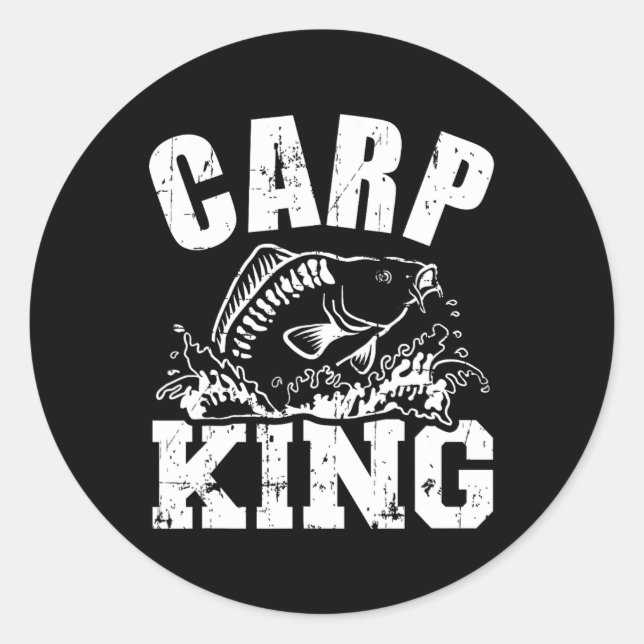 Pegatina Redonda Pesca de Carp King (Anverso)