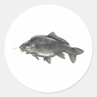 Pegatina Redonda Pesca de carpa