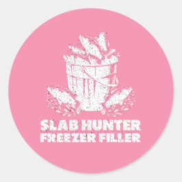 Pegatina Redonda Pesca de Crappie en Invierno Slab Hunter