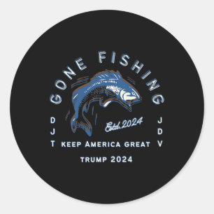 Pegatina Redonda Pesca de Trump Vance 2024