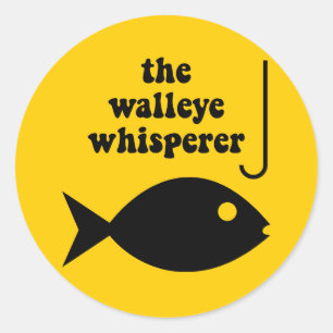 Pegatina Redonda pesca de walleye whisperer